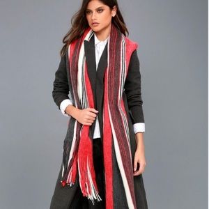 🔹 Free People Kolby Striped Oversized Fringed Scarf Wrap